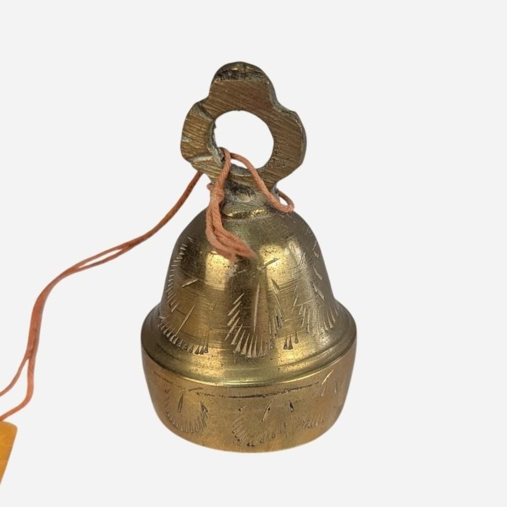 Vintage Bells of Sarna Diwali Brass Bell India NWT Original Tag Handmade - Picture 3 of 5